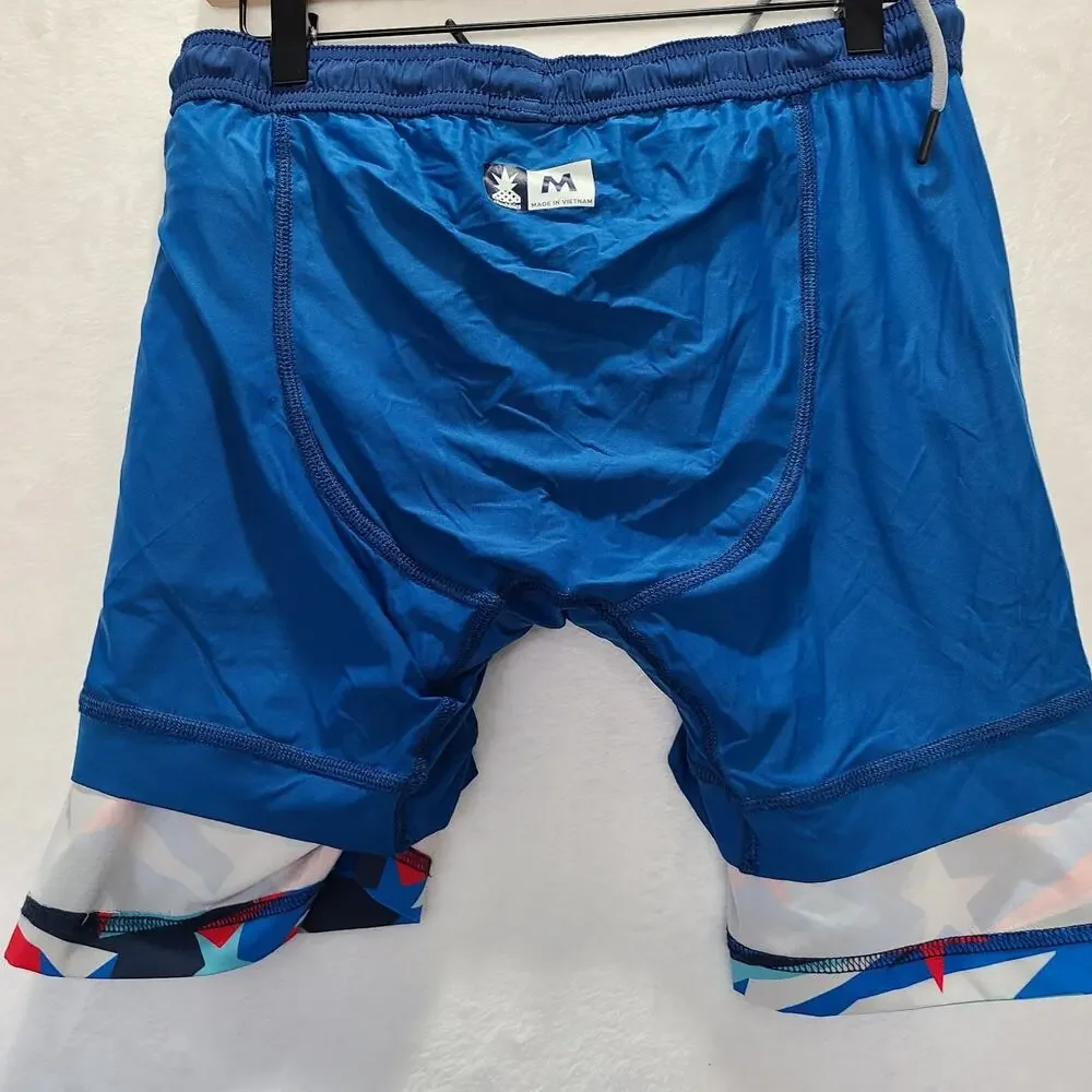 Chubbies Swim Trunks Size M Colorful Geometric Pockets Drawstring Waist